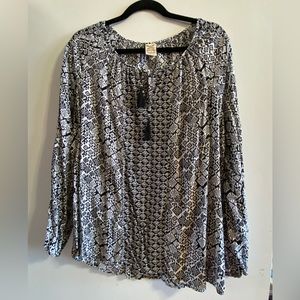 Faded Glory Boho breezy summer blouse, XL